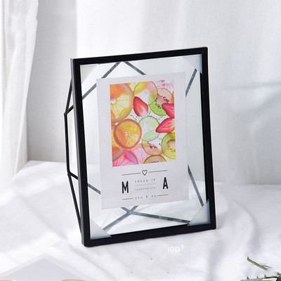 Senovinis metalinis nuotraukų rėmelis, stiklo spaustukas, džiovintų gėlių augalas, tapyba Plakatų laikiklis Nordic Ins namų darbalaukio dekoravimas