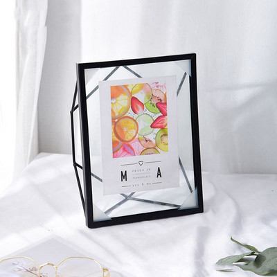 Senovinis metalinis nuotraukų rėmelis, stiklo spaustukas, džiovintų gėlių augalas, tapyba Plakatų laikiklis Nordic Ins namų darbalaukio dekoravimas