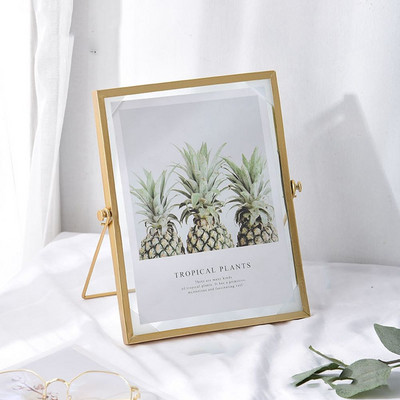 Senovinis metalinis nuotraukų rėmelis, stiklo spaustukas, džiovintų gėlių augalas, tapyba Plakatų laikiklis Nordic Ins namų darbalaukio dekoravimas