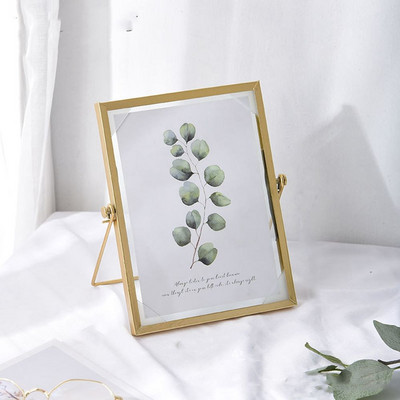 Senovinis metalinis nuotraukų rėmelis, stiklo spaustukas, džiovintų gėlių augalas, tapyba Plakatų laikiklis Nordic Ins namų darbalaukio dekoravimas