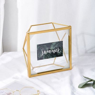 Senovinis metalinis nuotraukų rėmelis, stiklo spaustukas, džiovintų gėlių augalas, tapyba Plakatų laikiklis Nordic Ins namų darbalaukio dekoravimas