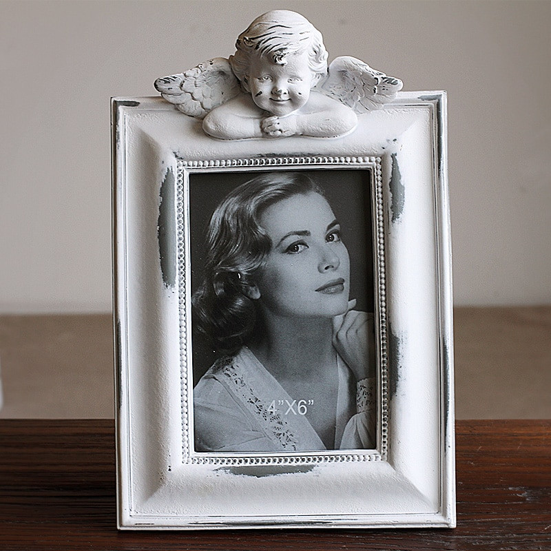 Cel mai nou cadru retro european eliptic în formă de inimă de vânzare la cald pentru cadru foto înger vechi, rochie de mireasă, cadru foto pentru decorarea casei