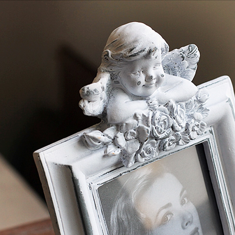 Cel mai nou cadru retro european eliptic în formă de inimă de vânzare la cald pentru cadru foto înger vechi, rochie de mireasă, cadru foto pentru decorarea casei