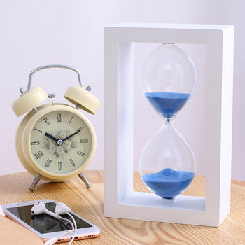 Τετράγωνο ξύλινο ρολόι με χρονοδιακόπτη Sandglass 30 λεπτών με άμμο Κλεψύδρα Τραπεζαρία και μπάρμπεκιου Αντίστροφη μέτρηση Χρονομέτρηση Διακόσμηση σπιτιού Reloj De Arena