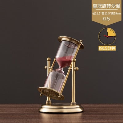 Ornamente ușoare de clepsidră din metal de lux Decor de birou pentru birou Decor modern pentru casă Bibliotecă de lux Artizanat Living