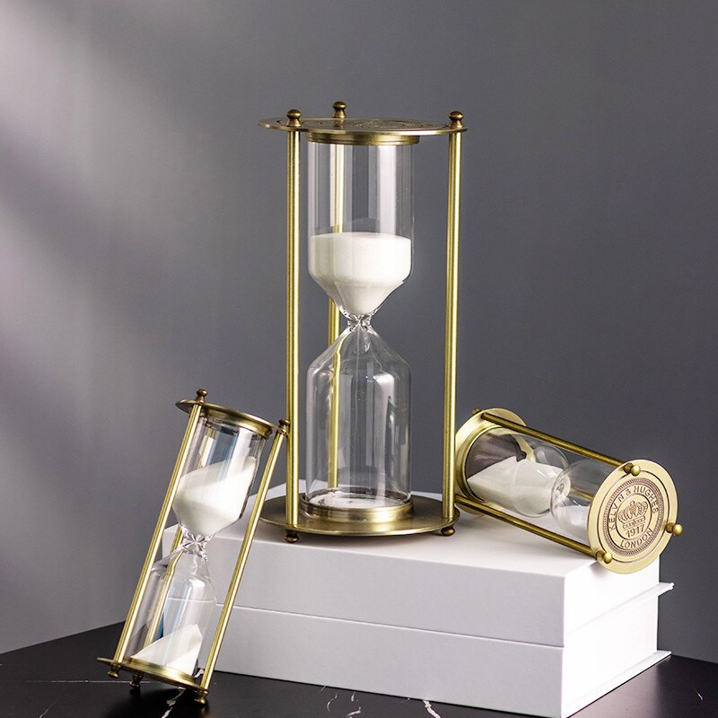 Ornamente ușoare de clepsidră din metal de lux Decor de birou pentru birou Decor modern pentru casă Bibliotecă de lux Artizanat Living