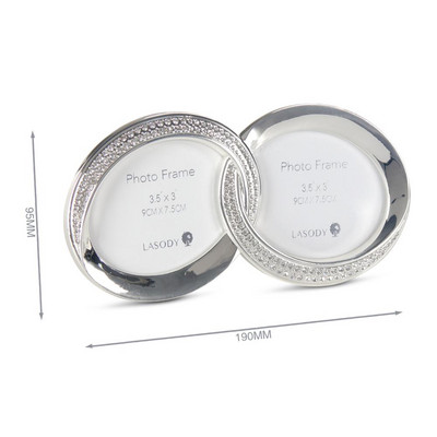 LASODY Elegantni posrebreni okvir za fotografije u obliku srca Mr & Mrs Okvir za fotografije Prsten Okvir za slike Darovi za godišnjicu vjenčanja za Valentinovo