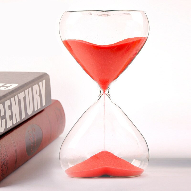 HOOQICT 15 minučių meilės formos stiklas smėlio laikrodis Romantiškas gimtadienio dovanų grotelės Vaiko miegamojo dekoras Laiko tvarkymas Įrankiai Laikmatis Rankdarbiai