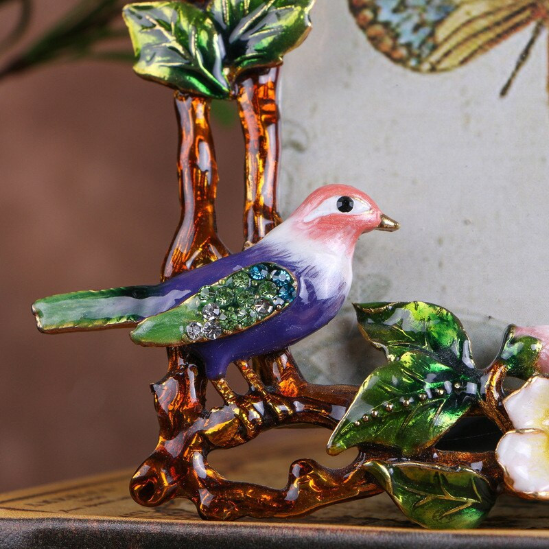 Ramă foto retro emailată Ramă foto în relief cu flori încrustată cu diamant Decor pentru birou pentru acasă Ornament metalic Cadouri de nuntă