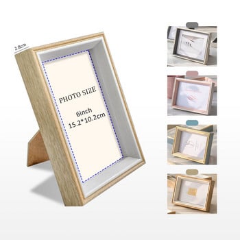 6-инчова рамка за снимки Правоъгълна смола Рамка за картина Рамки от дървени зърна за картини Рамки за декорация на дома за стена на картини