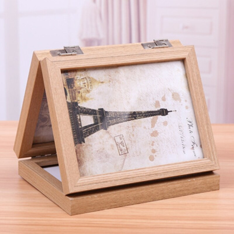 Rama foto compozită, cu două fețe, cu trei ori, Rama foto cu balamale, cu față din sticlă, realizată pentru suporturi de afișare pe verticală