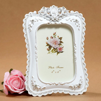 Европейски стил Смола роза фоторамка овална правоъгълна форма рамки 6 инча 7 инча рамка за снимки за сватбени подаръци домашен декор