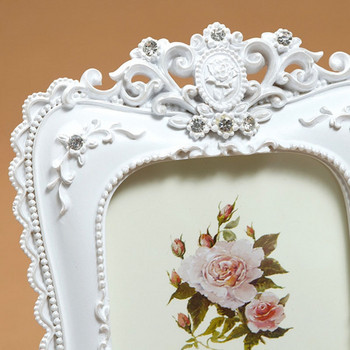 Европейски стил Смола роза фоторамка овална правоъгълна форма рамки 6 инча 7 инча рамка за снимки за сватбени подаръци домашен декор