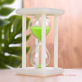 Αστεία Παιδικό Δωμάτιο Διακόσμηση Επιτραπέζιου Δωματίου Πράσινο Sandglass Φωτεινό πλαίσιο Γυάλινη Κλεψύδρα 30 λεπτά Χρονοδιακόπτης Πολύχρωμο ρολόι μισής ώρας με άμμο