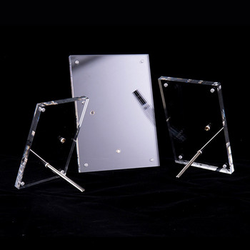 1 бр. Акрилна рамка за снимки HD прозрачна маса с махало със стойка за дисплей за нокти Плексигласова настолна карта за декорация на дома