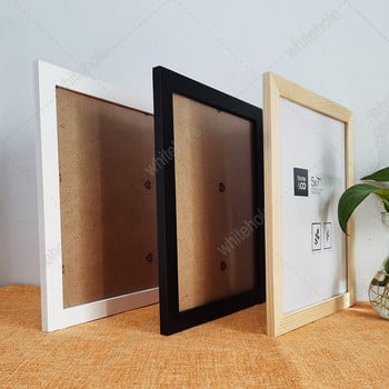 Дървена рамка Класическа фоторамка 9x13 13x18 21x30cm Плеиксглас отвътре Черно бяло дърво Цветно настолна дървена рамка за снимки