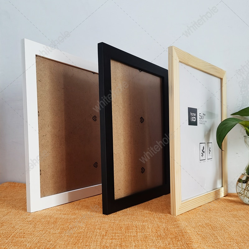 Fakeret klasszikus képkeret 9x13 13x18 21x30cm plexiüveg belül fekete fehér fa színű asztali fa képkeret