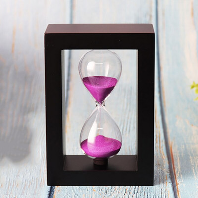Cronometru clepsidra din lemn de formă pătrată 30 de minute, cronometru clepsidra de nisip pentru decorațiuni interioare, cadou cuplu/iubit/truse