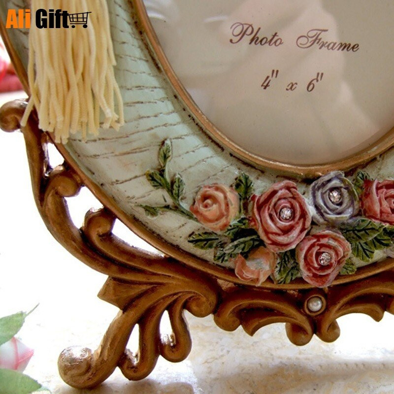 6 hüvelykes Vintage Europe képkeret Rose Resin képkeret képkeretek táblázat