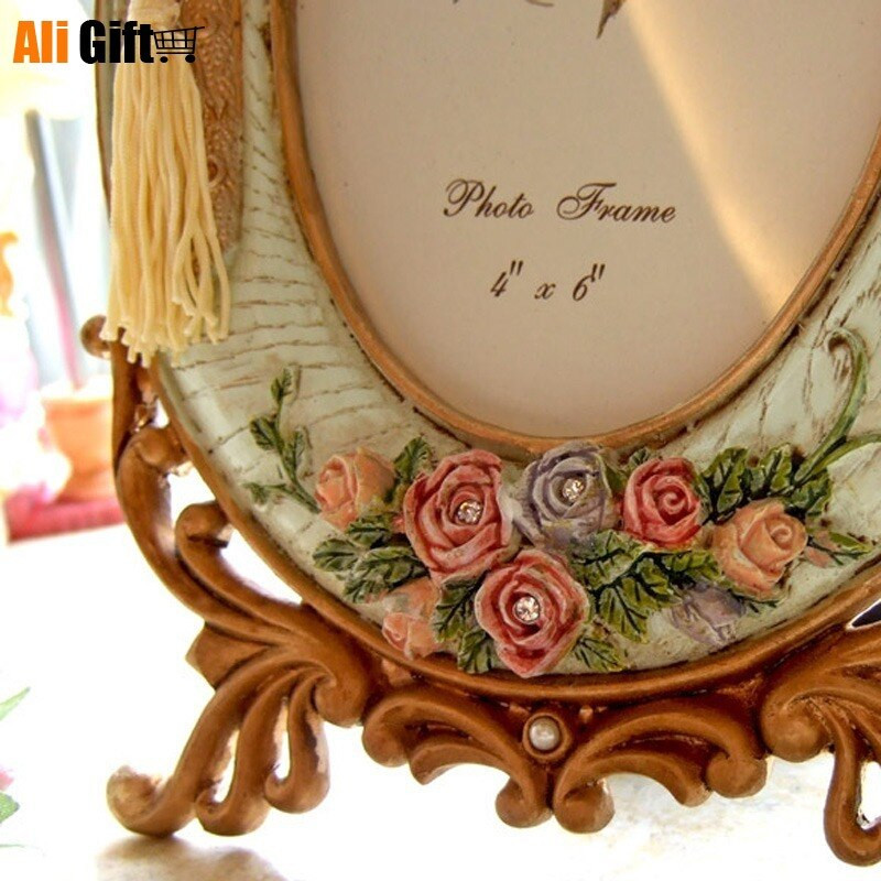 6 hüvelykes Vintage Europe képkeret Rose Resin képkeret képkeretek táblázat