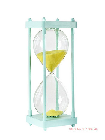 Безплатни надписи 30 минути таймер за пясъчен часовник, ментово зелено, половин час високо боросиликатно стъкло, пясъчен часовник, забавни подаръци за деня на детето