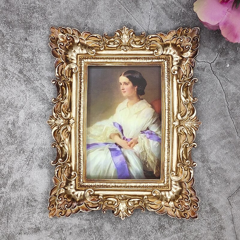 Európai stílusú 6 hüvelykes Palace Relievo retro ezüst kreatív képkeret asztali falra akasztós képkeret díszek