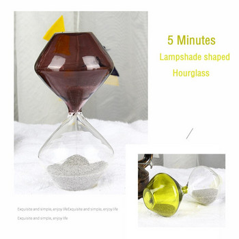 5 минути форма на абажур пясъчен часовник креативен двуцветен настолен таймер декоративен пясъчен часовник орнаменти инструмент за управление на времето