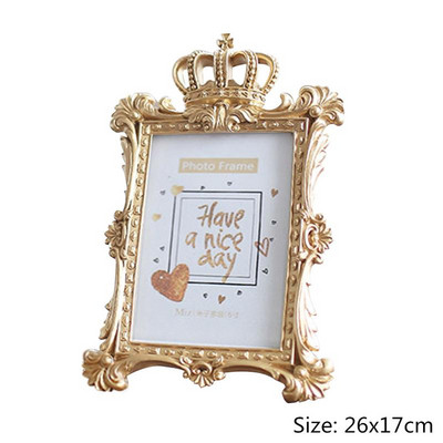 Frame Picture Photo Oval Resin Desk Mini Retro Display Vintage Fali Asztali keretek Barokk