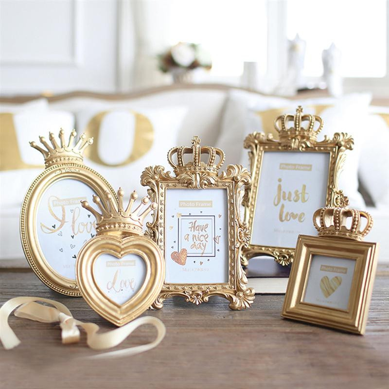 Frame Picture Photo Oval Resin Desk Mini Retro Display Vintage Fali Asztali keretek Barokk