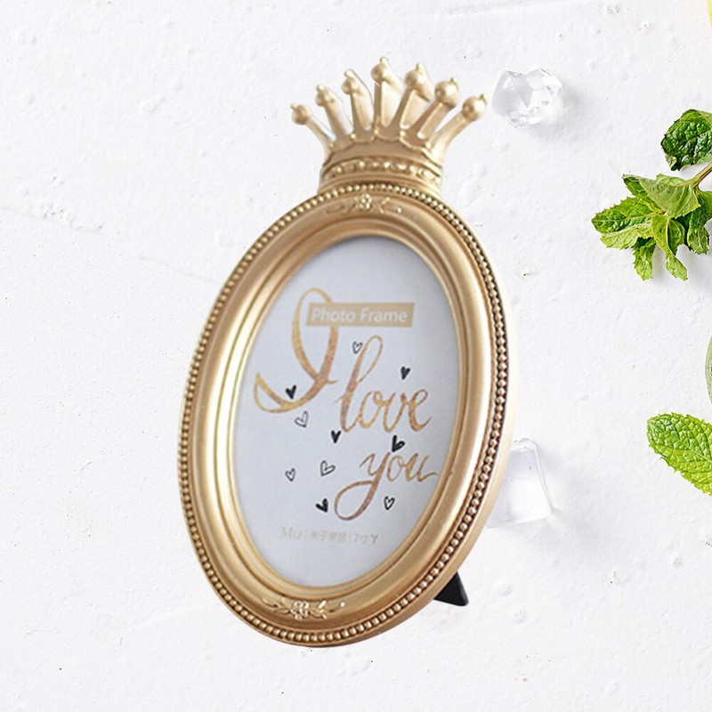 Frame Picture Photo Oval Resin Desk Mini Retro Display Vintage Fali Asztali keretek Barokk