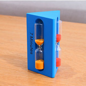 Trys viename 3/5/7 minutės trikampis medinis smėlio smėlio laikrodis Vaikų laikrodis Laikmatis Smėlio stiklas namų dekoravimas Ampulheta slapta dovana