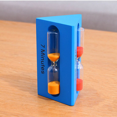 Trys viename 3/5/7 minutės trikampis medinis smėlio smėlio laikrodis Vaikų laikrodis Laikmatis Smėlio stiklas namų dekoravimas Ampulheta slapta dovana