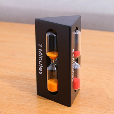 Trys viename 3/5/7 minutės trikampis medinis smėlio smėlio laikrodis Vaikų laikrodis Laikmatis Smėlio stiklas namų dekoravimas Ampulheta slapta dovana