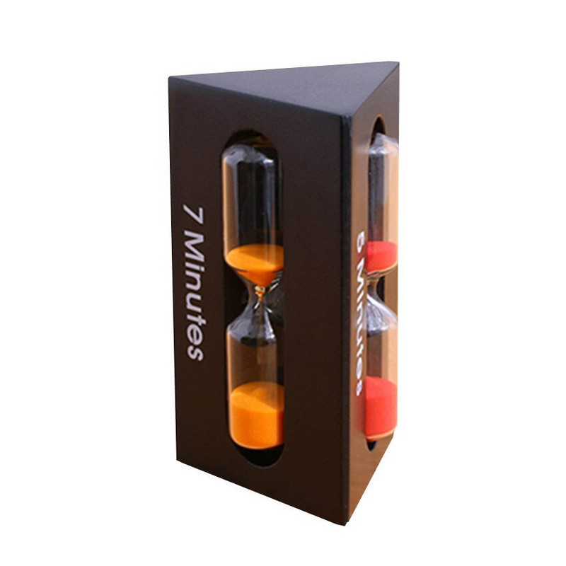 Trys viename 3/5/7 minutės trikampis medinis smėlio smėlio laikrodis Vaikų laikrodis Laikmatis Smėlio stiklas namų dekoravimas Ampulheta slapta dovana