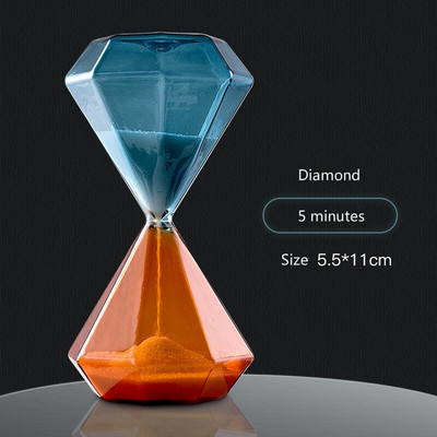 Cilindrinis dvispalvis stiklas smėlio laikrodis 5 minutės laiko laikmatis Vaikai kūrybingi vaikų dantų šepetėlio laikmatis Puikus moksleivio prizas