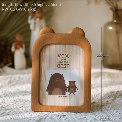 Ramă de poze din lemn de desene animate Decor pentru casă Artă înrămată Model de animale Accesorii pentru dormitor Agățat de perete Decor modern Rame foto Cadouri