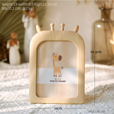 Ramă de poze din lemn de desene animate Decor pentru casă Artă înrămată Model de animale Accesorii pentru dormitor Agățat de perete Decor modern Rame foto Cadouri