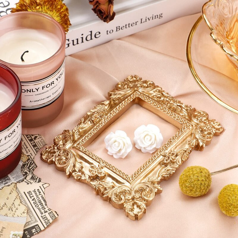 5 бр. Винтидж рамка за снимки от смола, висяща на стена рамка за снимки, настолна рамка за дисплей за бижута, празнично парти, хотелски декор