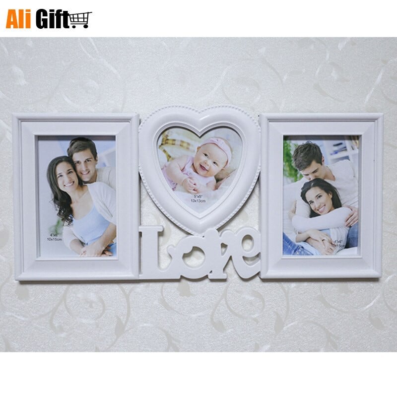 AliGift Hot Eladó legújabb Love képkeret, 6 hüvelykes, kombinált, szív alakú, összevont gyermekképes falra akasztós stúdió