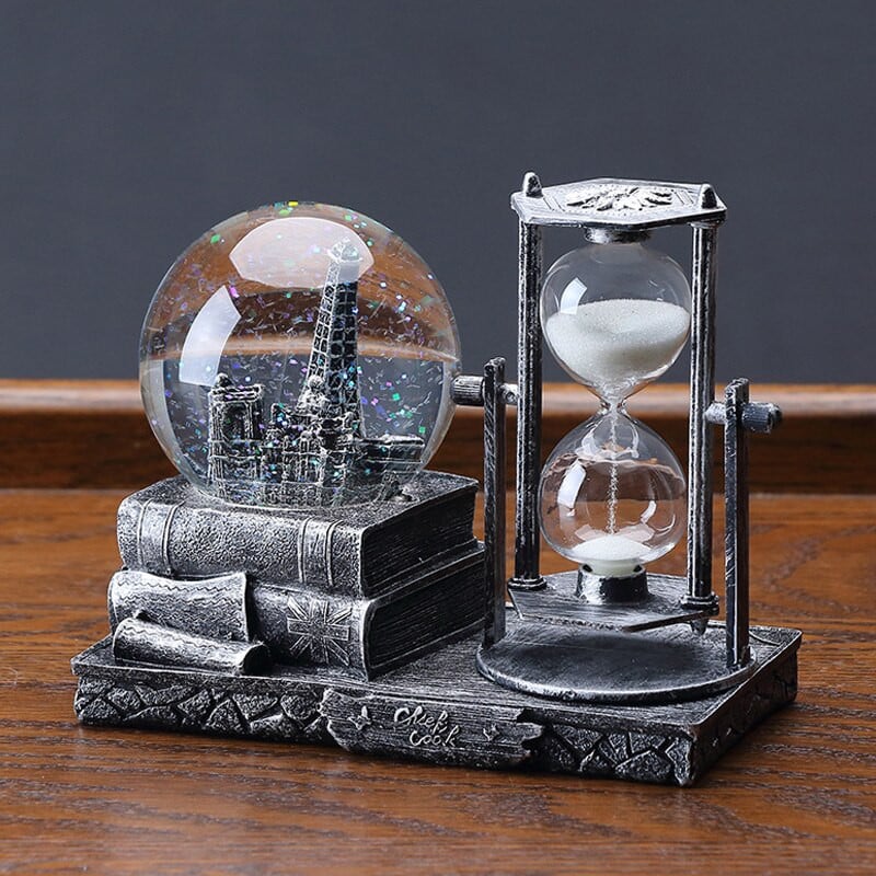 Retro krištolinis rutulys smėlio laikrodžio laikmatis Kūrybinis dekoravimas Vyno spintelė Svetainė Namai Stalviršio dekoro namų apyvokos daiktai