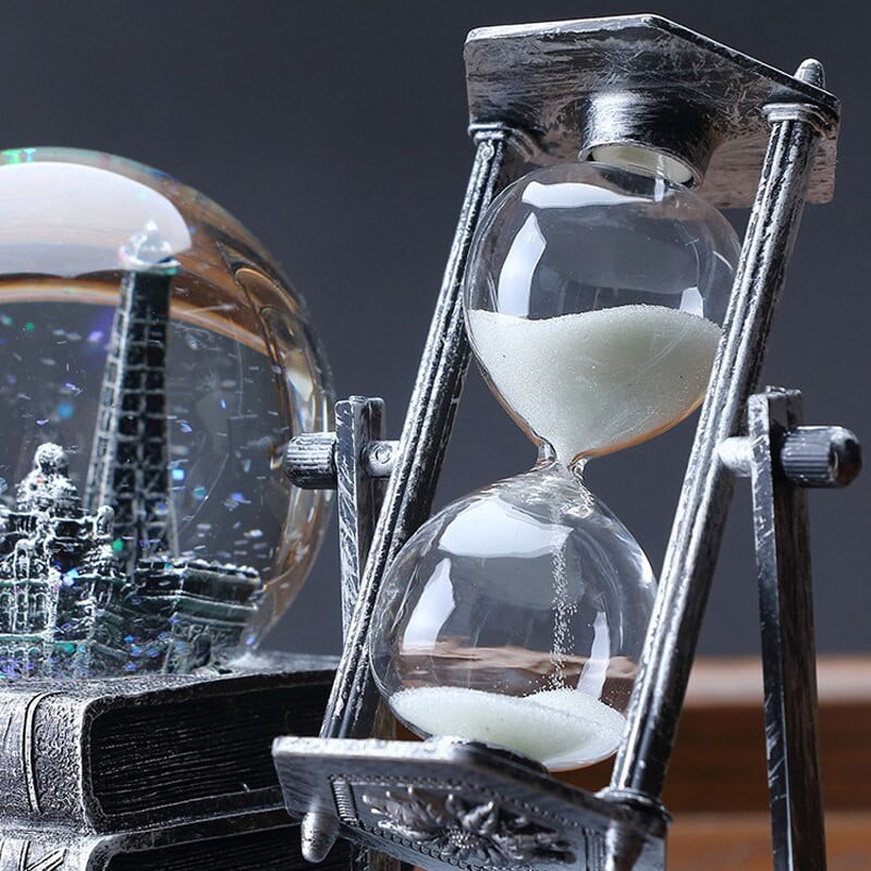 Retro krištolinis rutulys smėlio laikrodžio laikmatis Kūrybinis dekoravimas Vyno spintelė Svetainė Namai Stalviršio dekoro namų apyvokos daiktai