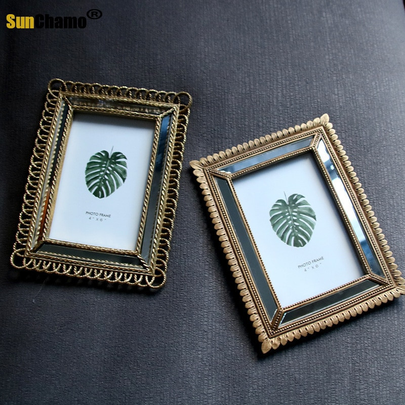 Set european Ramă foto Frumusețe Simplu Modern Creativ Retro Dormitor Perete Nuntă Fotografie Rama foto 6 inch Artă de perete înrămată