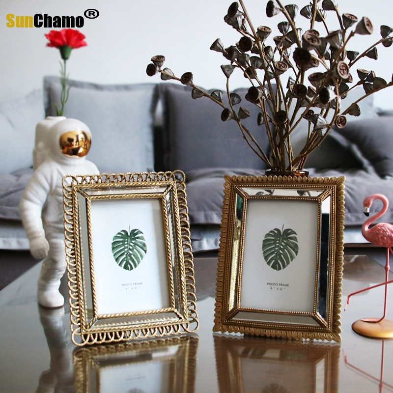 Set european Ramă foto Frumusețe Simplu Modern Creativ Retro Dormitor Perete Nuntă Fotografie Rama foto 6 inch Artă de perete înrămată