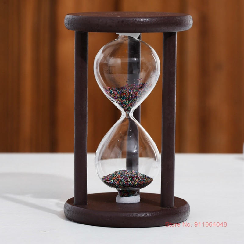 Vintage háromoszlopos természetes fából készült homoküveg antik gyerekek fogmosás időzítő homokóra Kreatív teaház tea homokóra