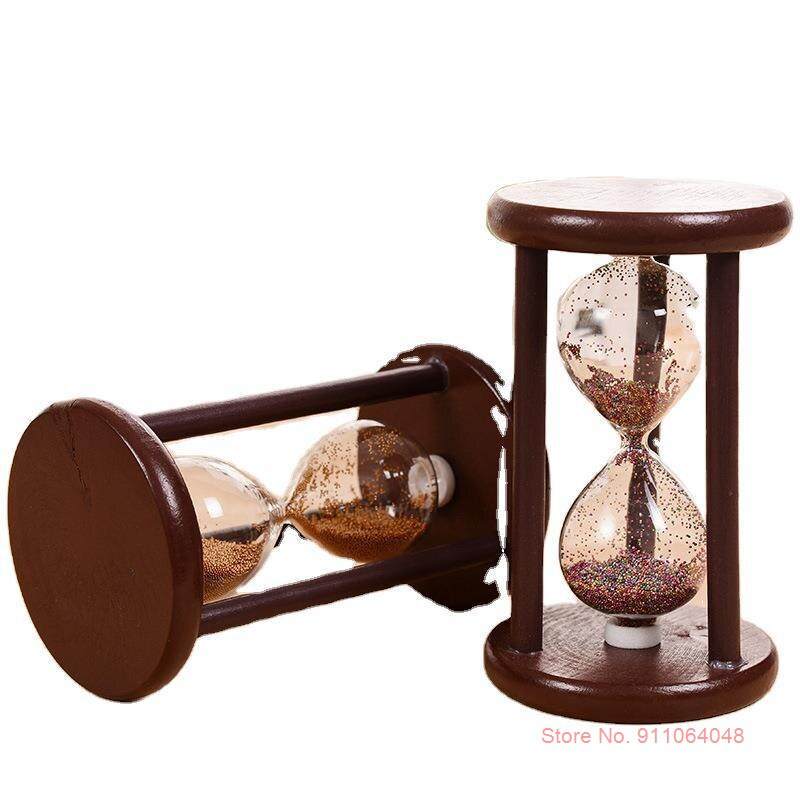 Vintage háromoszlopos természetes fából készült homoküveg antik gyerekek fogmosás időzítő homokóra Kreatív teaház tea homokóra