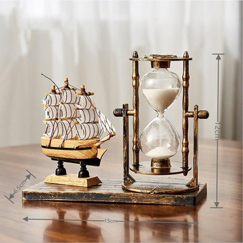 Европейски стил Луксозна декорация на пясъчен часовник Декорация на всекидневна с пясъчен часовник Винтидж кабинет с пясъчен часовник Офис декорация Бизнес подарък