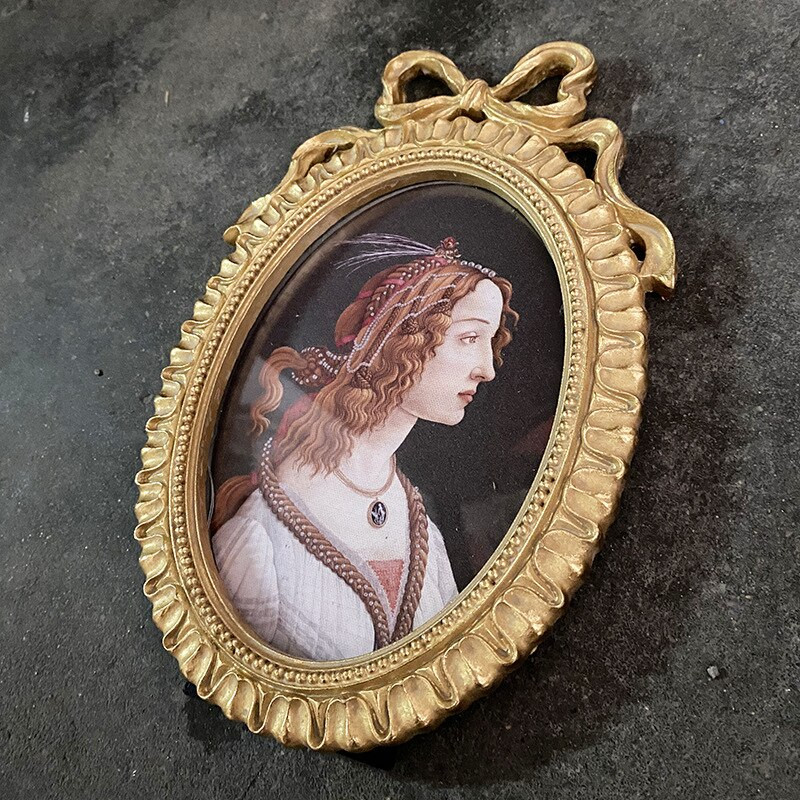 Senovinis auksinis nuotraukų rėmelis su „Bowknot“ retro ornamentu reljefiniu derva „Portafotos“ laisvai stovintis nuotraukų albumas, namų dekoravimas