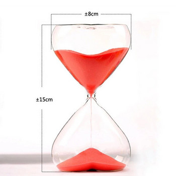15 λεπτά Love Shape Γυάλινη κλεψύδρα Ρομαντικό Γάμος Sandglass Kawaii Διακόσμηση κρεβατοκάμαρας για παιδιά Εργαλείο διαχείρισης χρόνου Ροζ ρολόι άμμου
