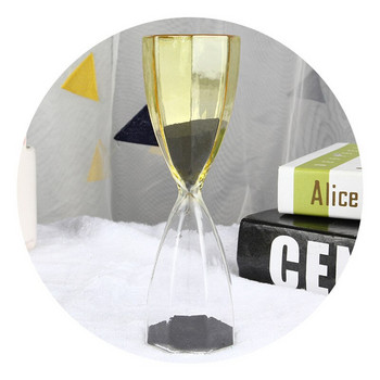 Осмоъгълен стъклен пясъчен часовник 15 минути таймер за деца Детски скандинавски стил Двуцветен пясъчен часовник Черен пясъчен часовник Коледен декор Подаръци