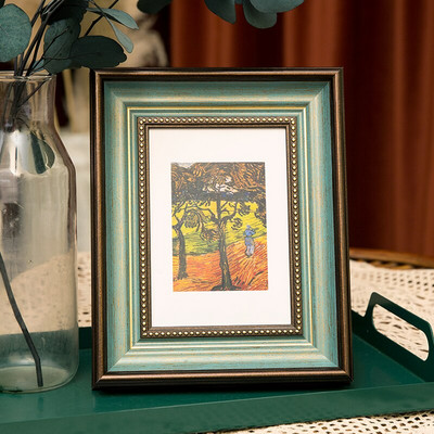 6–10 colių klasikinis senovinis žalias paveikslų rėmelis, pakabinamas siena Šeimos nuotraukų rėmeliai dekoro vestuvių kambario darbastalio dervos nuotraukų rėmelis 1vnt